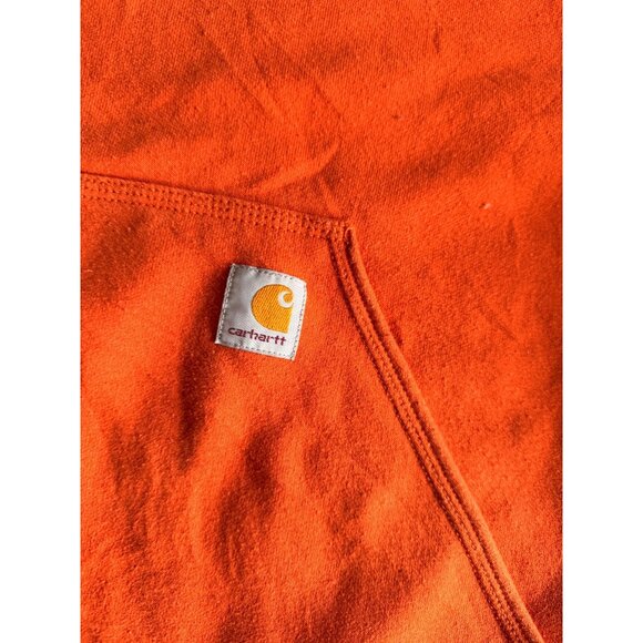 preloved Carhartt Mens Orange Pullover Hoodie Sweatshirt 3XL Regular Fit Cotton - Picture 3 of 10